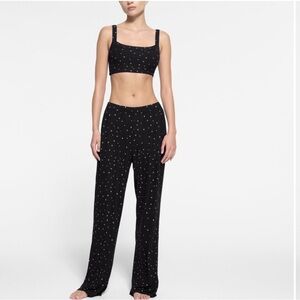 SKIMS Soft Lounge Scoop Bralette | Onyx Sparkle Print